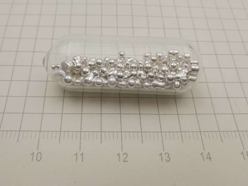 Silver particles Metal 4N Ag≥99.99% pure 10g with argon glass bottle