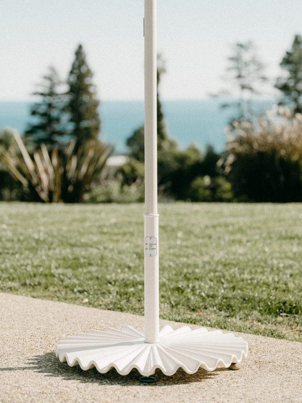 the Clamshell Base - Outdoor Patio Umbrella Base - Antique White, 55Lbs gallery