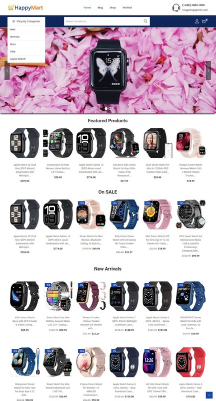 Smart Watch Store, Drop Shipping / Affiliate / eCommerce Website