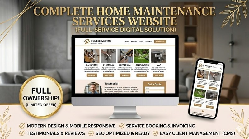 Professional Home Maintenance Website | Admin Panel | Booking & Invoicing System gallery