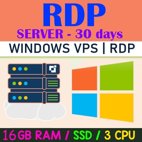 RDP Windows Server VPS – 3 vCPU, 16GB RAM, 80GB SSD, Admin Access, Fast Setup