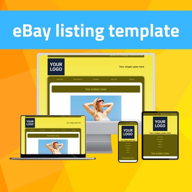 eBay Template – Responsive natural – yellow – Mobile Optimized + Editor