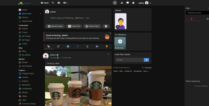 Social Networking Website (Black theme) Free Install + Hosting + SSL+ Update