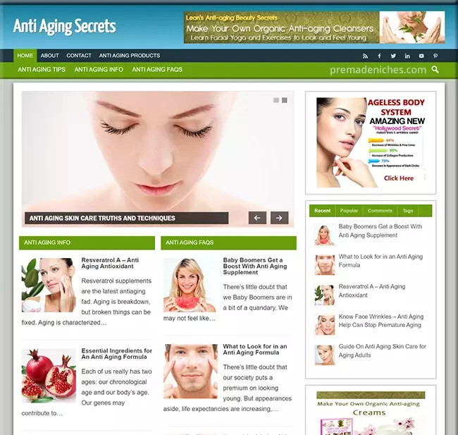 High-Quality Anti-Aging Blog Website – Ready Made Turnkey Business