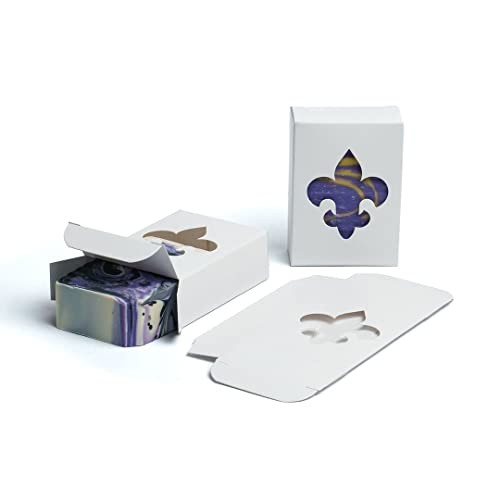 Fleur-de-Lis Window Soap Boxes White Handmade Cajun Artisan 50 Pack