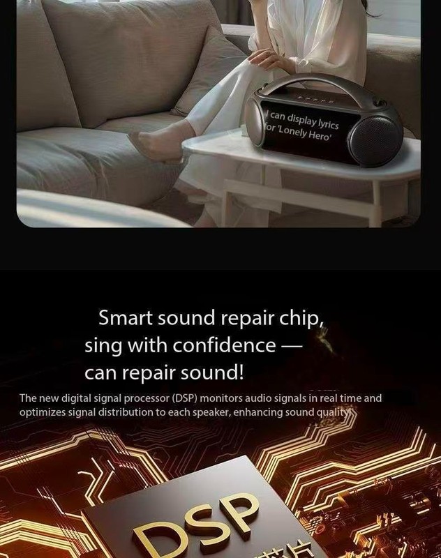 Wireless outdoor karaoke microphone and speaker with lyrics display all-in-one gallery