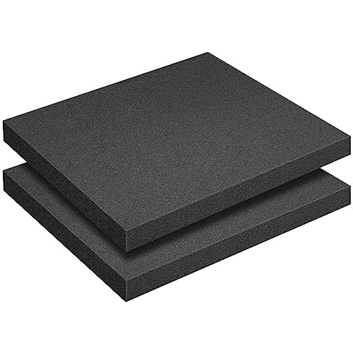 2 Pcs Polyurethane Foam Sheets 16x12x1.5 Inch Cuttable Case Insert Padding Black gallery