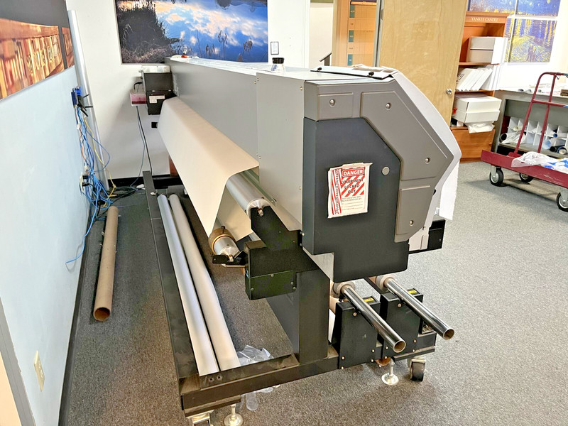 Dye sublimation fabric graphics system, Roland 1045 printer, Practix press gallery