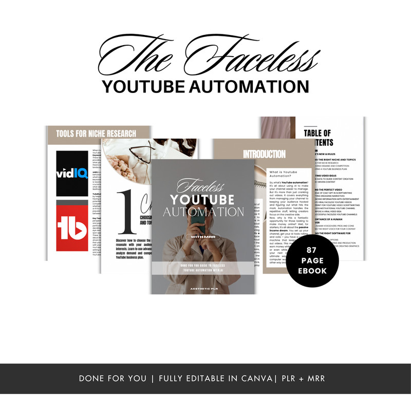 Faceless Digital Marketing Bundle with PLR & MRR | 8 Editable Canva Templates | gallery