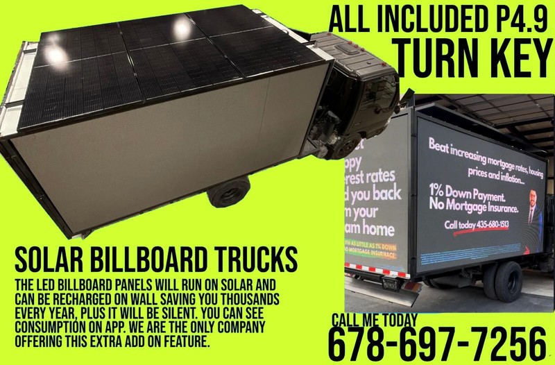 Led billboard Advertising Truck P5 All Weather Proof Turn Key(solar powered Led)