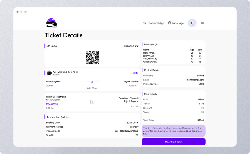 TripBus – Flutter Multi-Vendor Bus Ticket Booking App | Reservation System gallery