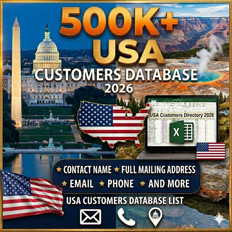 500K USA Customers Email Database – B2C Contacts leads list (Digital Download)