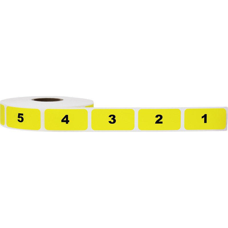 Yellow & Black Consecutive Number Inventory Labels 1 - 1000 | .75 x 1.5" inch gallery