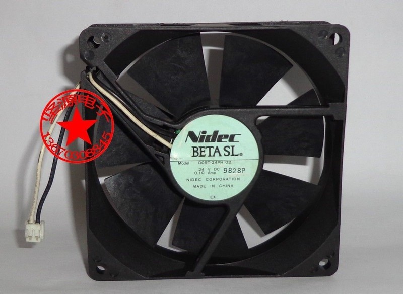 NIDEC D09T-24PH fan 9090*25mm 2pin 24V 0.1A #M2817 QL
