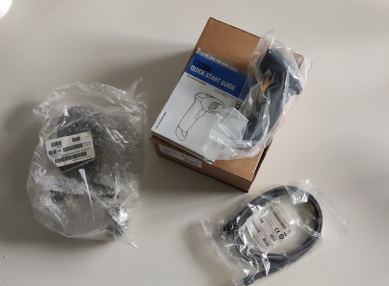 Zebra / Symbol LS2208 Barcode Scanner Set - NEW in Original Box with Stand & USB