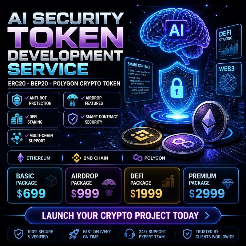 Next-Gen AI Security Token Development Across ERC20, BEP20 & Polygon Ecosystems