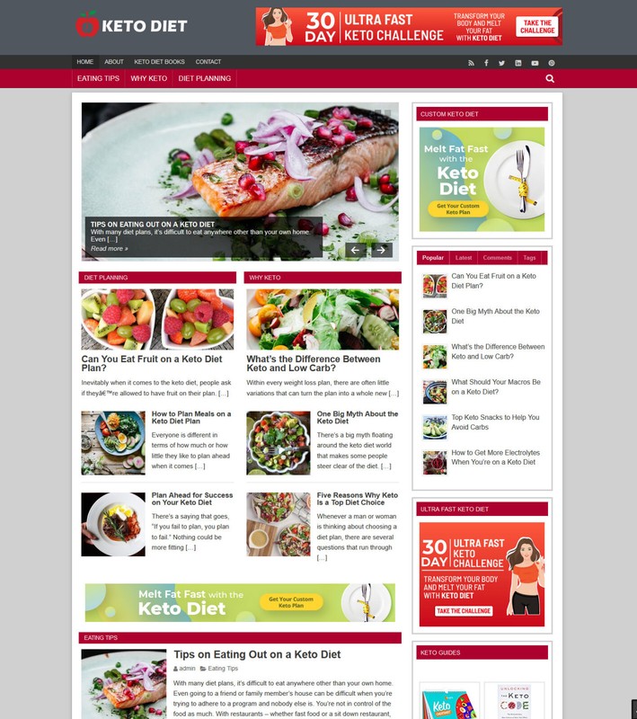 Turnkey Keto Diet Blog Website + Free Installation and Hosting