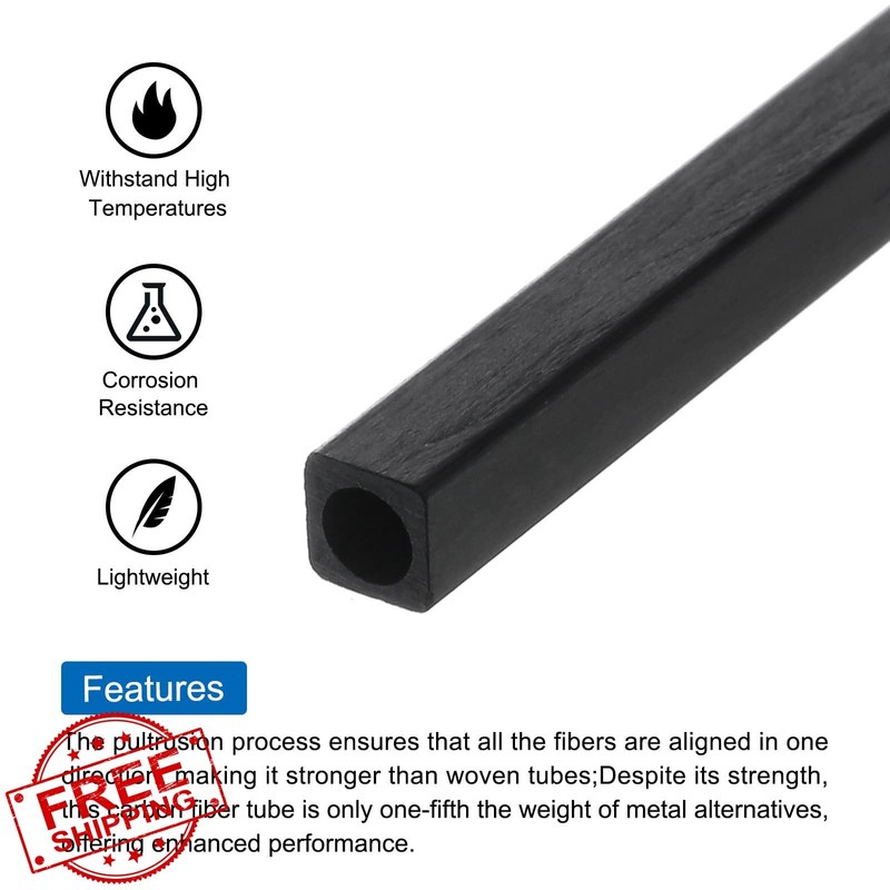 MECCANIXITY 4x3x420mm Carbon Fiber Tube 6 Pcs RC Airplane gallery