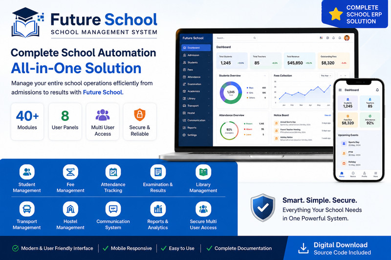 Future School – School Management System with Admin Panel | Student, Teacher