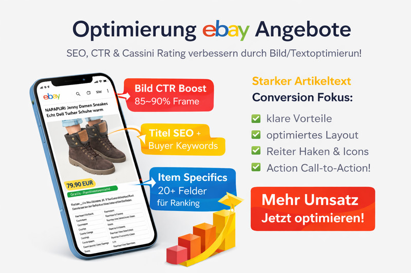 eBay SEO Optimization 3 Listings CTR Boost Cassini Ranking Service