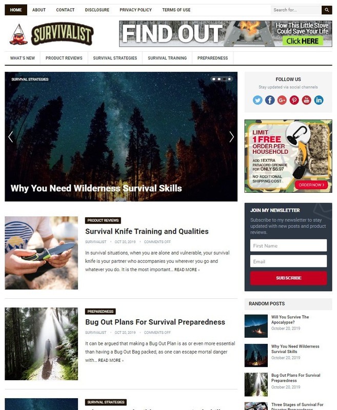 DFY SURVIVAL WORDPRESS THEME+FREE SETUP PRE-DESIGNED BANNERS AND ADS