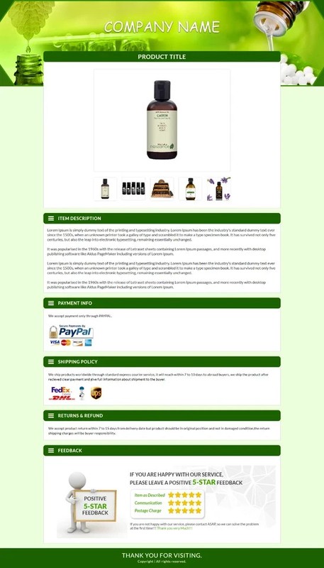 eBay Templates Mobile Responsive eBay Listing Auction Template for Medical