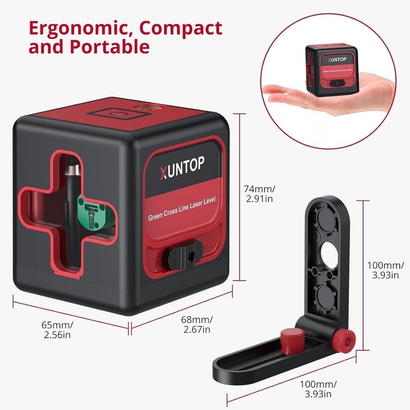 XUNTOP 100Ft Laser Level Self Leveling (±3°) with ±1.5mm/5m Accur gallery