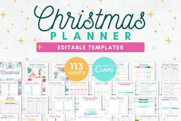 Christmas Planner Canva Templates| Editable Templates In Canva