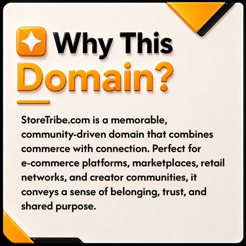 StoreTribe .com BRANDABLE BUSINESS DOMAIN NAME FOR SALE. e-commerce. Retail. gallery