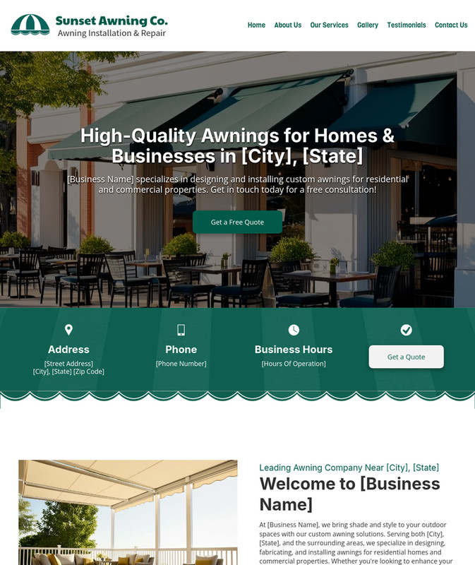 Awning Company Customized Business Website *SEE FULL DESCRIPTION*