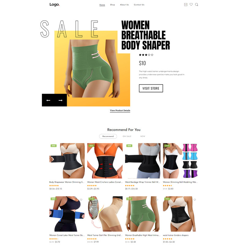 Women Body Shapers Store, DropShipping Affiliate Website, Free Hosting+Products