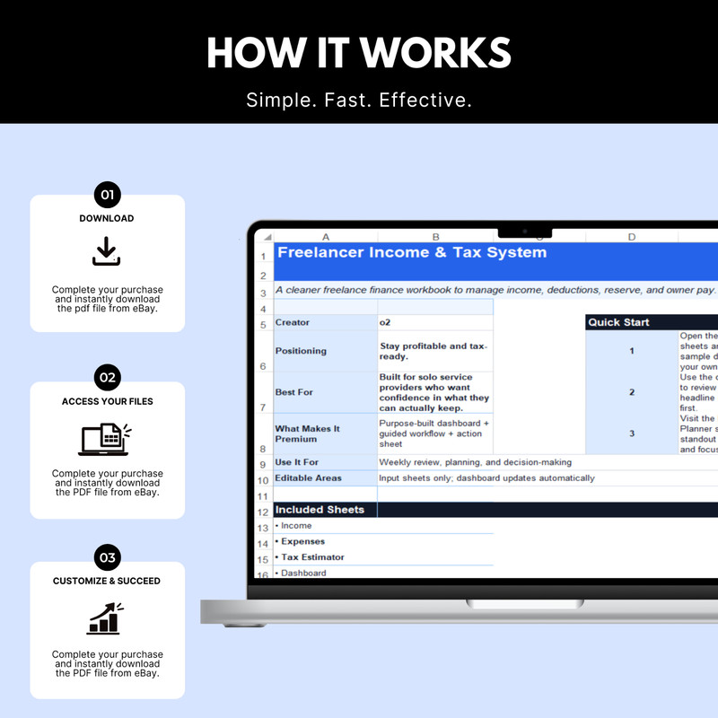Freelancer Spreadsheet | Income Tracker, Expense Tracker, Tax Estimator gallery