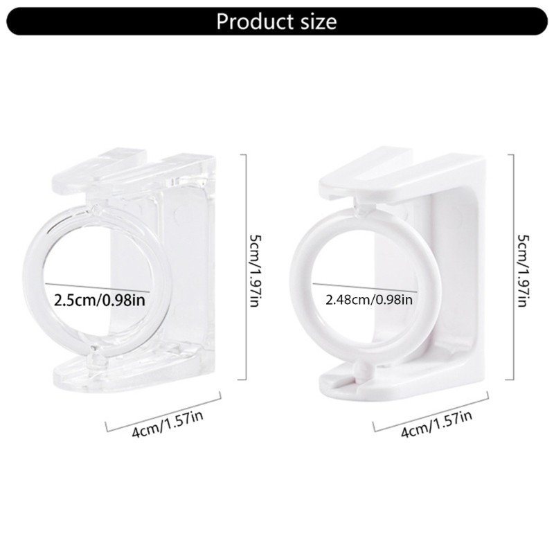 Transparent Adhesive Curtain Poles Brackets 2Pcs Towel Rod Fixing Holders Hook gallery