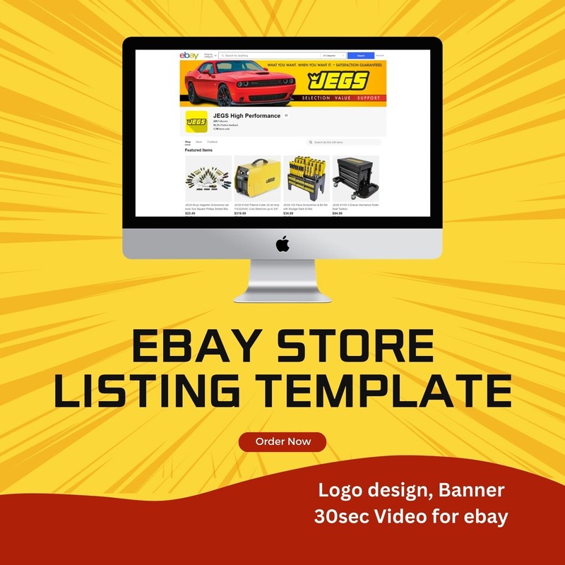 eBay template Storefront HTML listing template design, complimentary logo design
