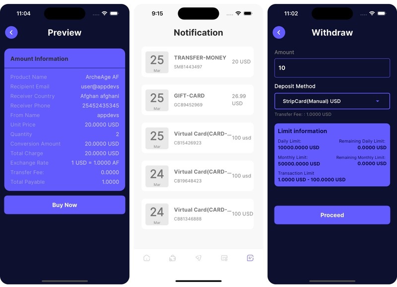 CardVault - Virtual Card Full Solution Flutter App | Android + iOS | Web + Admin gallery