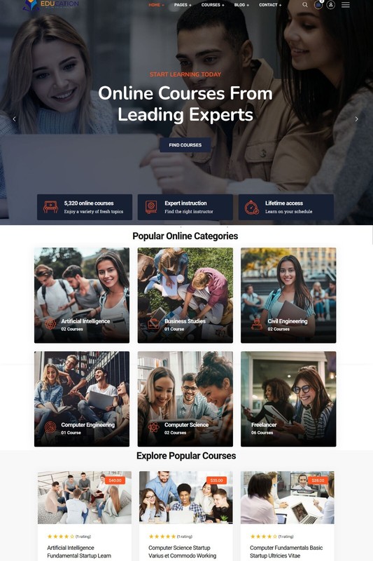 Education/School/Learning Website – Free Installation