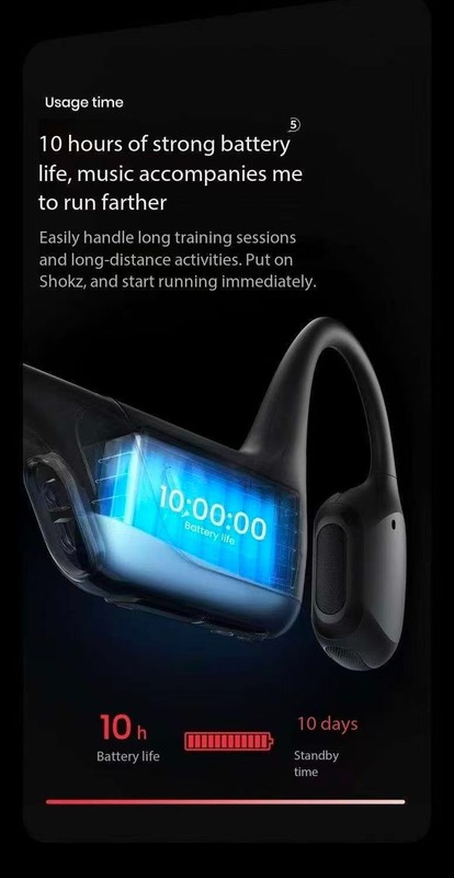 Shokz OpenRun Air Bone Conduction Bluetooth Wireless Open-Ear Headphones S803 gallery