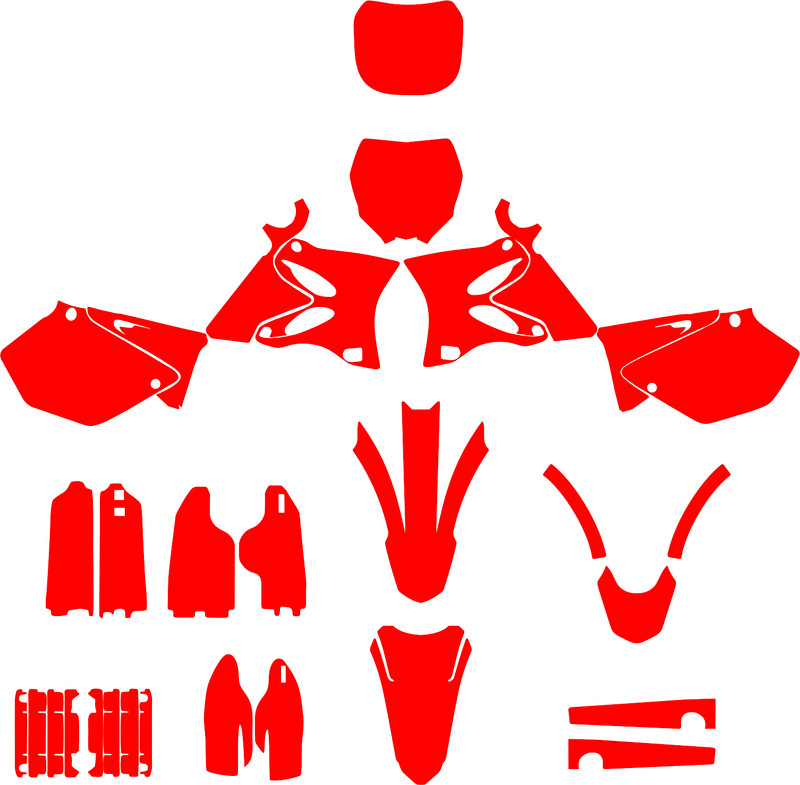 Yamaha YZ 125 YZ 250 2002 2003 2004 2005 2006 vector template a escala real 1:1