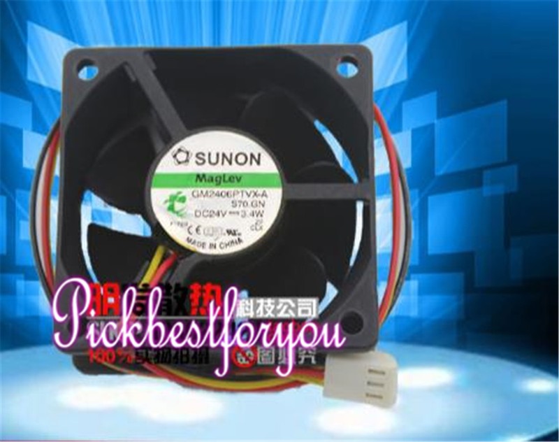 SUNON GM2406PTVX-A 24V 3.4W 6025 3pin cooling fan #MS02 QL