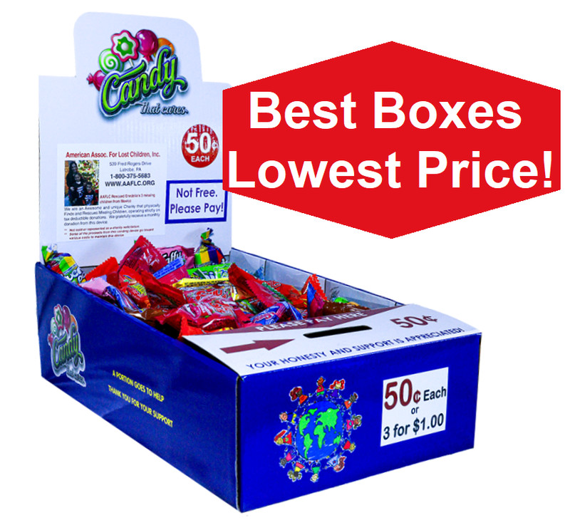 25 New Vending Route Display Honor Boxes Sells Candy & Lollipop Donation Charity