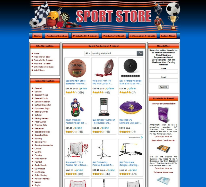 SPORT STORE WEBSITE BUSINESS FOR SALE. Amazon Store with Adsense gallery