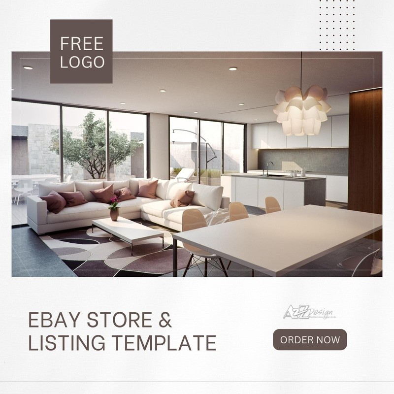 eBay Template, Storefront, HTML listing template 2024 design, LOGO and Video