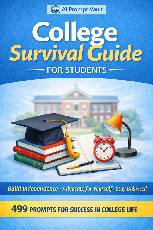 499 ChatGPT AI Prompts for College Survival, Student Success & Confidence