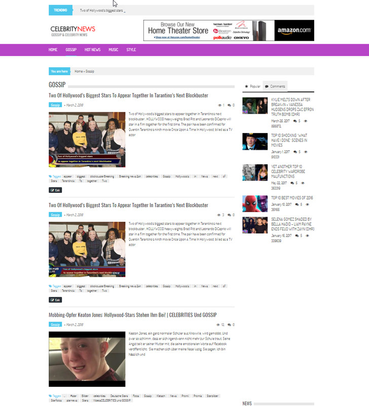 🥇 Established WordPress Celebrity News Website - Autopilot, Easy Customization gallery