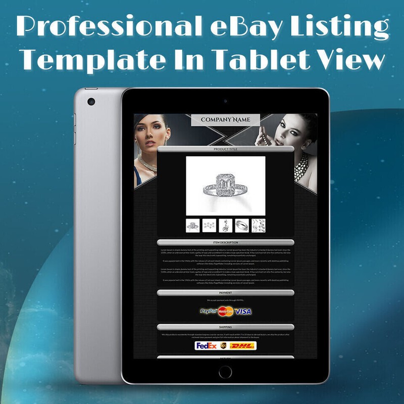 eBay Templates, eBay Auction Mobile Responsive html Templates 2019 for Jewelry gallery