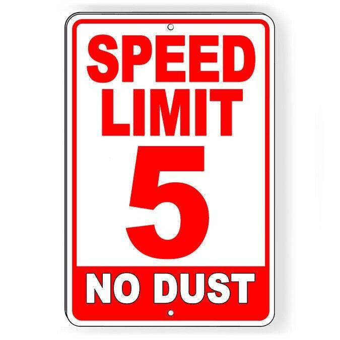Speed Limit 5 Mph No Dust Red Sign / Decal Miles Per Hour Sw70Red / Magnetic