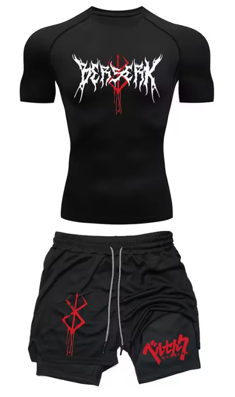 BERSERK Gym Compression set — Gym Clothes, Black and White, Clothes, Gym