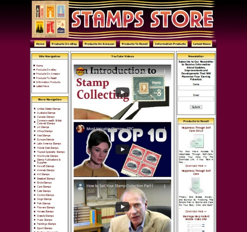 STAMPS LOTS STORE Ready Made Affiliate Website+Amazon+Google+Dropship