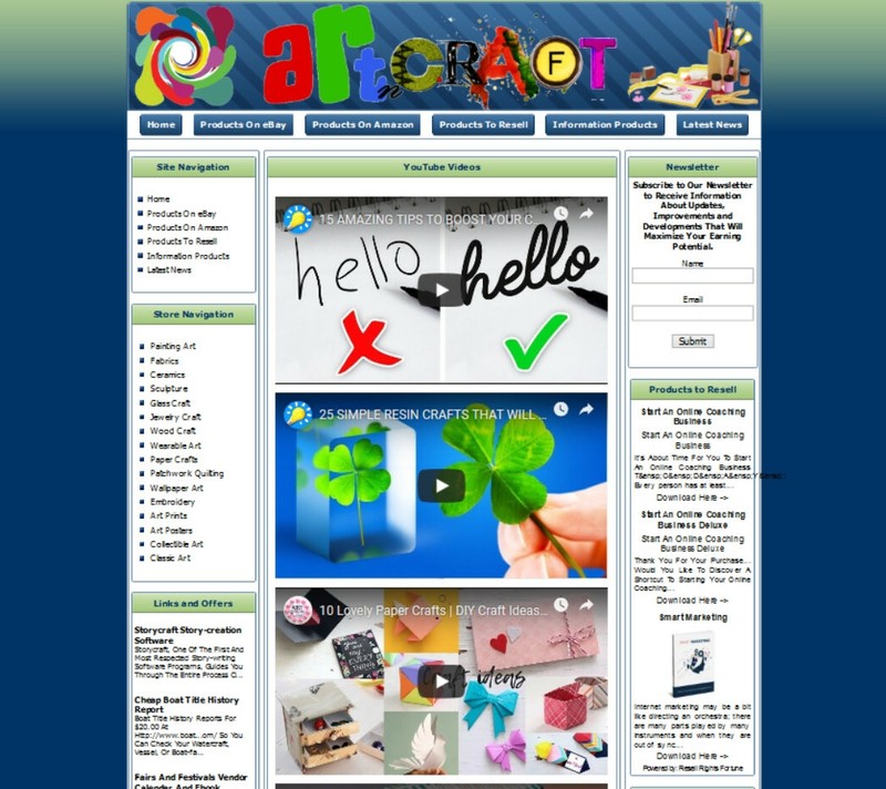 ARTS & CRAFTS Online Business Website For Sale! Free Domain Name!
