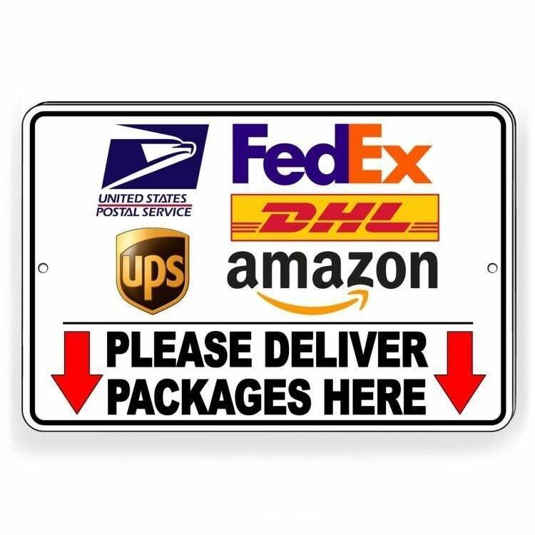 Deliver Packages Here Delivery Instruction Arrows Sign / Decal Usps Si087 /